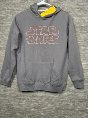 Star Wars Hoodie Mens Large Gray Sketchy Logo Pullover Sweatshirt Charcoal Kohls